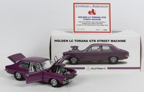 HOLDEN: A NOS 1:18 scale Biante Holden LC Torana GTR Street Machine "Heretic" in Pollyanna Pink die-cast model with Certificate of Authenticity