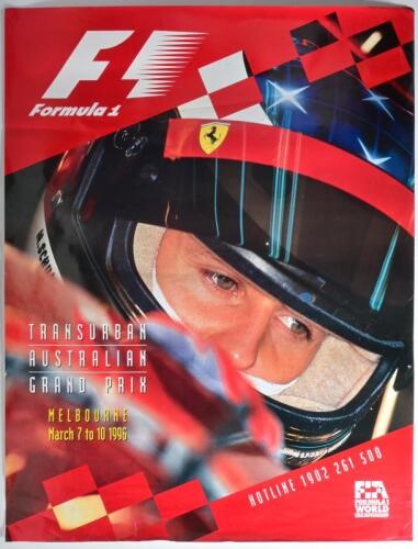 POSTER: A Formula 1 Poster of the 1996 Melbourne Grand Prix M. Schumacher Giant W69cm x H89cm with some creases