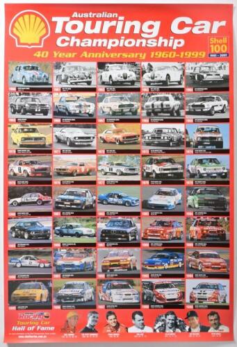 POSTER: A NOS Poster Australian Touring Car Championship 40 year anniversary 1960 - 1999 W53cm x H78cm
