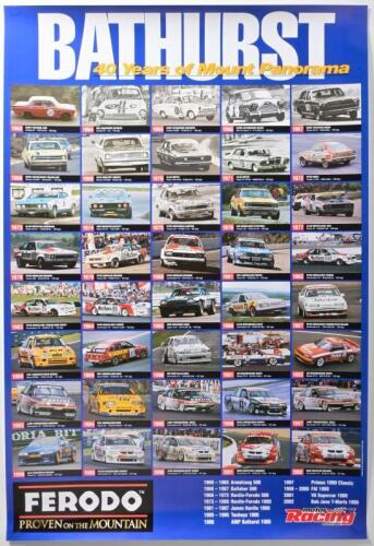 POSTER: A NOS Poster Bathurst 40 years of Mount Panorama 1963 - 2002 W53cm x H78cm