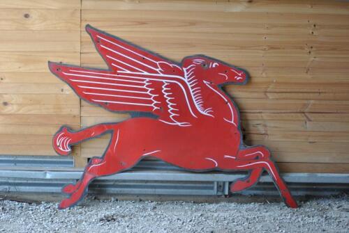 MOBIL OIL: A large and impressive early Pegasus form enamelled sign, approx 118cm high, 173cm wide