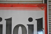 MOBILOIL: A large early 'Mobil Oil Regd' enamelled signed with embossed border, paint touch ups, approx 91cm high, 183cm wide - 4