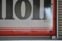 MOBILOIL: A large early 'Mobil Oil Regd' enamelled signed with embossed border, paint touch ups, approx 91cm high, 183cm wide - 5