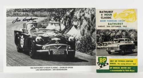 BATHURST/GEOGHEGAN: Two 1962 Bathurst 6 Hour Classic related items. 1962 Bathurst Six Hour Classic picture signed by Leo Geoghegan