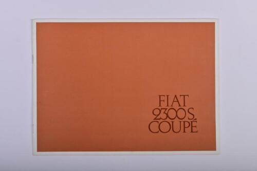 FIAT: An original Fiat 2300 S COUPE sales brochure. Italian text. Superb