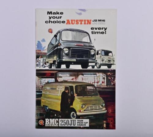 BMC AUSTIN MORRIS: Two BMC sales brochures. Austin Morris J2 M16/J4 M10 & BMC AUSTIN MORRIS '250JU Van, Pick-Up, Coach' sales brochure. Excellent