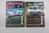 PERCY: 'Win Percy - The Remarkable Life of the Unassuming Racer' hardcover book by Spike Anderson. Win Percy signature.