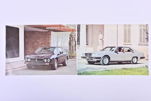 MASERATI: Two Maserati single sheet, double-sided sales brochures. 'MASERATI "KYALAMI"' and "MASERATI "QUATTROPORTE"' brochures