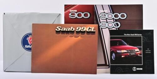 SAAB: A collection of five Saab sales brochures. Saab 99 and Saab Australia brochures