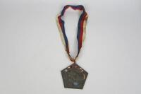 GRAND PRIX OF CZECHOSLOVAK SOCIALIST REPUBLIC: A large metal medallion from the 1961 Race of Nations held in Brno, Czechoslovakia. - 2