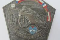 GRAND PRIX OF CZECHOSLOVAK SOCIALIST REPUBLIC: A large metal medallion from the 1961 Race of Nations held in Brno, Czechoslovakia. - 4