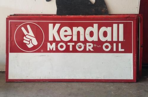 KENDALL: A large circa 1980s embossed "Kandall&nbsp;Motor Oil" tin sign