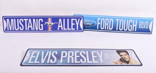 MUSTANG: Three commemorative modern tin signs