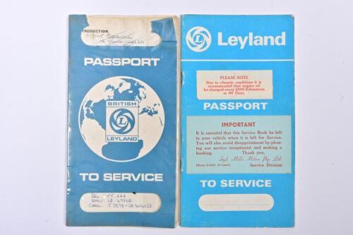 LEYLAND: Two Leyland 'PASSPORT TO SERVICE' booklets. Australian dealer stamps. Circa 1970's