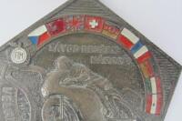 GRAND PRIX OF CZECHOSLOVAK SOCIALIST REPUBLIC: A large metal medallion from the 1961 Race of Nations held in Brno, Czechoslovakia. - 5