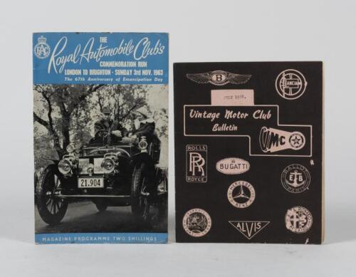 ROYAL AUTOMOBILE CLUB/VINTAGE MOTOR CLUB: Two club publications