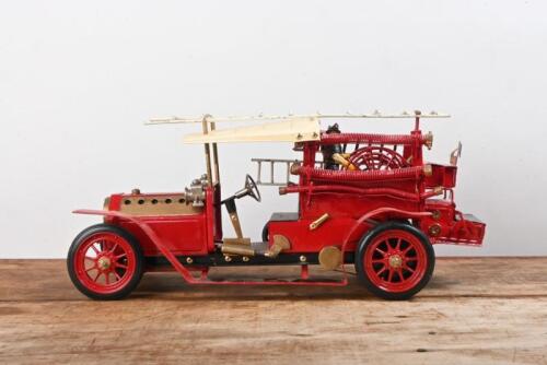 MAMOD: A modified Mamod model of a early Edwardian fire truck, model number&nbsp;1404, the front unchanged with the rear heavily modified, untested, 45cm long