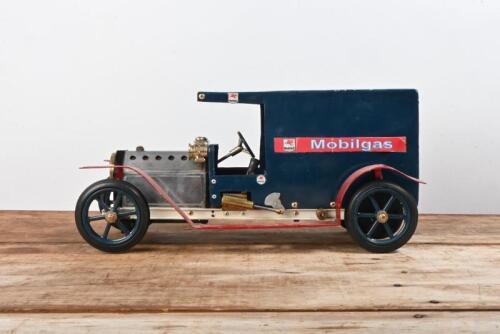 MAMOD: A modfied Mamod&nbsp;steam driven delivery truck in Mobil Oil livery, untested, 39cm