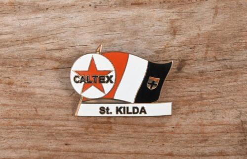 AFL/SWANS: A Caltex St. Kilda enamel badge by F H Stephens Pt Melb together with a VFL Ampol 'The Swan' unused sticker