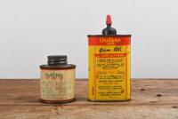 GUN OIL: Two three fluid ounce gun oil tins, including Outers - 3