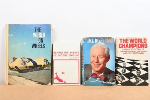 MOTOR RACING: A collection of five period hardcover books. 'BEHIND THE SCENES OF MOTOR RACING' by Ken Gregory, published 1963 by Motoraces Book Club Edition