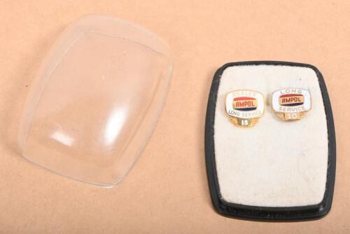 AMPOL: Two early 1970's rare long service stick pins from AMPOL CHELTENHAM