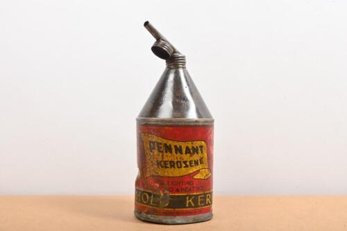 SHELL: A circa 1930s Australian Shell "Pennant Kerosene, Household Kerosene"one quart&nbsp;tin with combined pourer and cap, printed to base "A Shell Company of Australia Ltd."