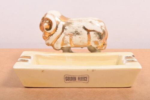 GOLDEN FLEECE: A Golden Fleece porcelain ashtray, by Wembley Ware