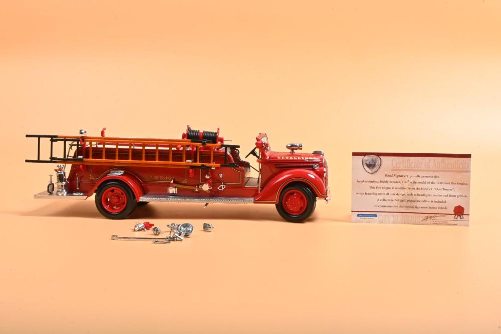 FORD: A Road Signature Series hand assembled 1:24 scale 1938 Ford Fire  Engine. 'GEORGETOWN' livery. CoA - Price Estimate: $ - $