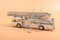 FIRE ENGINES: Two Fire Engines in 1:50 scale. CONRAD #5506 E-ONE aerial ladder truck in white & GAMA MAGIRUS-DEUTZ DL 23-12 Fire Engine/ Aerial Rescue Ladder - 6