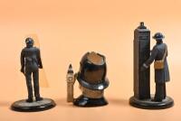 LONDON POLICE: Three English Police figurines. Paul Slade Riot Police figurine & ROYAL DOULTON 'THE LONDON "BOBBY"' Toby Jug - 2