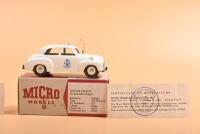 MICRO MODELS: Two 1:43 reissued Holden MICRO MODELS. Limited Edition FJ HOLDEN SPECIAL SEDAN in New Zealand 'POLICE' livery (PA201, Chassis No: GB/17) & FX HOLDEN SEAN in VIC POLICE livery (PV297, Chassis No: GB/9). Both with Production Run of 375 - 2