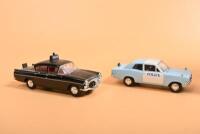 VAUXHALL: Three 1:43 scale Lledo Collectibles Vauxhall models. two identical Vauxhall Velox PA STOCKPORT BOROUGH POLICE (VA6708) models & Vauxhall Viva models - 3