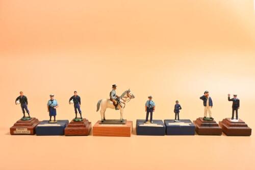 VICTORIA POLICE: A collection of Victoria Police metal figurines. 'MOUNTED TROOPER MELBOURNE POLICE 1851' and POLICE Air Wing figurines