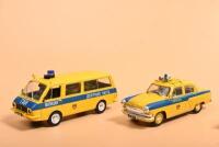 RUSSIAN POLICE: Four 1:43 scale DeAgostini Russian Police models. Gaz 21P Volga & Lada BA3-2101 models - 2