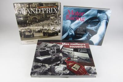 GRAND PRIX: Three hard cover photographical books covering a century of racing.