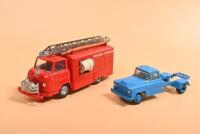 TEKNO: Two diecast models. TEKNO FALCK ZONEN Fire Truck & Vilmer Chevrolet Pick-Up Truck (6400)