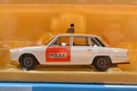 ENGLISH POLICE CARS: A collection of English Police cars. TRIUMPH 2.5 PI in West Mercia Constabulary livery (VA08201) & Ford Escort Mk I in POLICE livery - 4