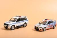 MITSUBISHI: Four VITESSE 1:43 scale Mitsubishi Police models. Mitsubishi Motors LANCER EVOLUTION X & Pajero Police models - 3