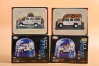 LAND ROVER: Two Limited Edition 1:43 scale CORGI 'nine DOUBLE nine' Land Rover models. Land Rover 110 Station Wagon Thames Valley Police (CC07702) & Land Rover 110 Traffic Unit METROPOLITAN POLICE (HEATHROW AIRPORT) (CC07709)