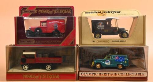MATCHBOX: A group of five Matchbox Model of Yesteryear and Matchbox Dinky models. Limited Edition Austin 40 Van commemorating the 1956 Melbourne Olympics as part of 'OLYMPIC HERITAGE COLLECTIBLE' & Y-12 1912 Ford Model T in 'Captain Morgan' livery