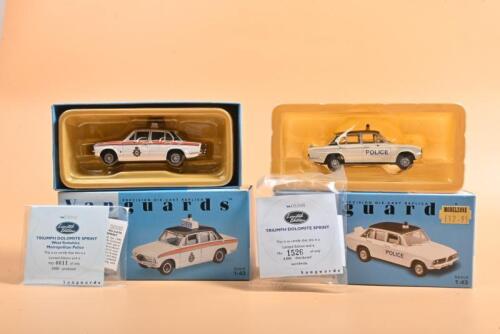 TRIUMPH: Two 1:43 scale Lledo Vanguards Triumph Dolomite Sprint models. VA53002 in WEST YORKSHIRE METROPOLITAN POLICE livery & VA05306 in NOTTINGHAMSHIRE CONSTABULARY livery