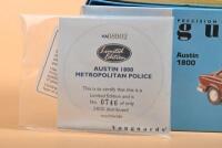 POLICE: Two 1:43 scale Lledo Vanguards models. Austin 1800 in colours of 'DIPLOMATIC PROTECTION GROUP' (VA08902) & Princess Police Car - 3