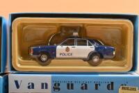 FORD CONSUL: Three 1:43 scale Lledo Vanguards Ford Consul English Police models. Limited Edition Ford Consul in 'CITY OF GLASGOW DIVISIONAL RESPONSE CAR' livery. Numbered 1528/2800. With Ford Consul 3000 GT in LANCASHIRE CONSTABULARY livery (VA55000) - 2