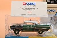 CORGI CLASSICS: Three 1:43 scale CORGI CLASSICS American Police cars. Limited Edition Chevrolet Sheriff's Car in 'SAN DIEGO' livery numbered '10225' of 10,900 produced & Limited Edition Chevrolet Police Chief model in 'NEW YORK POLICE DEPT' livery (5130 - 2