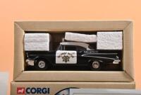 CORGI CLASSICS: Three 1:43 scale CORGI CLASSICS American Police cars. Limited Edition Chevrolet Sheriff's Car in 'SAN DIEGO' livery numbered '10225' of 10,900 produced & Limited Edition Chevrolet Police Chief model in 'NEW YORK POLICE DEPT' livery (5130 - 4