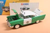 CORGI CLASSICS: Three 1:43 scale CORGI CLASSICS American Police cars. Limited Edition Chevrolet Sheriff's Car in 'SAN DIEGO' livery numbered '10225' of 10,900 produced & Limited Edition Chevrolet Police Chief model in 'NEW YORK POLICE DEPT' livery (5130 - 6