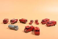 MATCHBOX: A group of Matchbox Regular Wheel models. Two No.9 MARQUIS SERIES III FIRE ENGINE & two No.57 Land Rover Fire Trucks