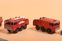 MATCHBOX: A group of Matchbox Regular Wheel models. Two No.9 MARQUIS SERIES III FIRE ENGINE & two No.57 Land Rover Fire Trucks - 4