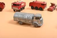 MATCHBOX: A group of Matchbox Regular Wheel models. Two No.9 MARQUIS SERIES III FIRE ENGINE & two No.57 Land Rover Fire Trucks - 6